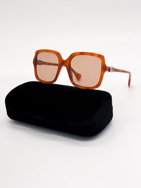 NEW GUCCI SUNGLASSES GG1070S 002 HAVANA OVERSIZED WOMEN GUCCI EYEWEAR main image 8